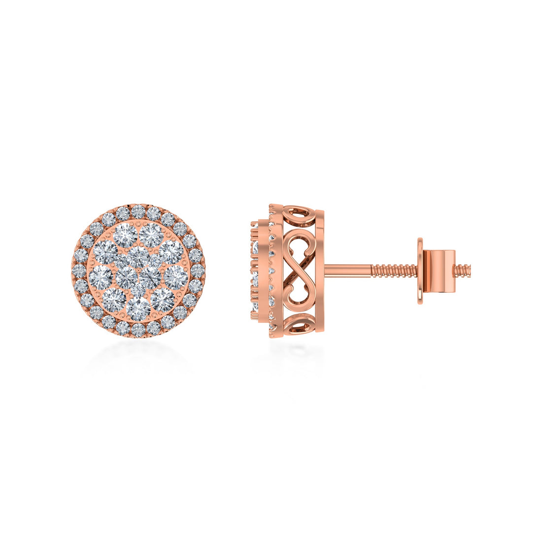 Round Halo Lab Grown Diamond Earrings