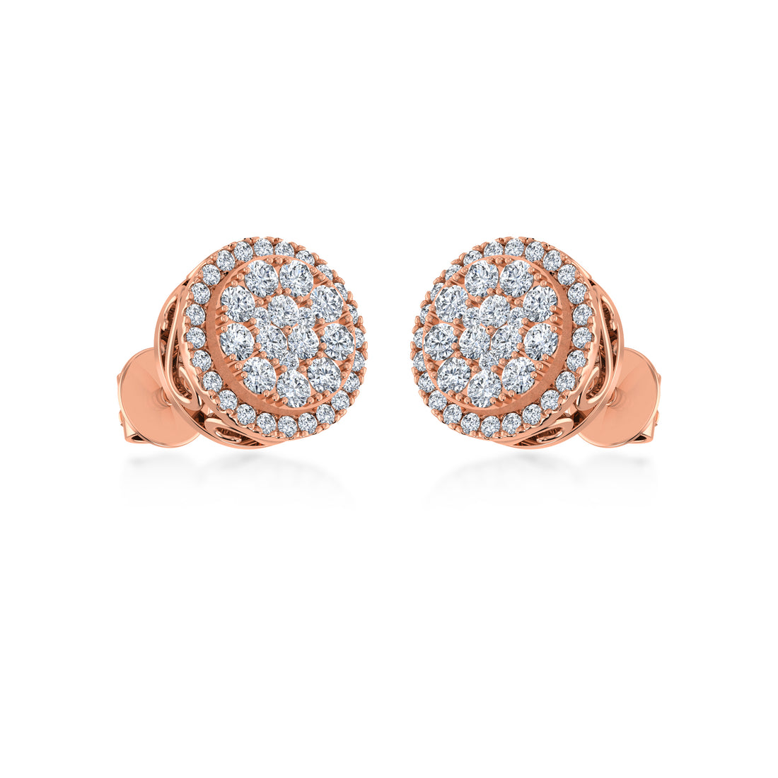 Round Halo Lab Grown Diamond Earrings