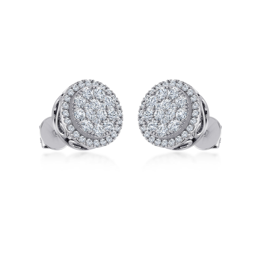 Round Halo Lab Grown Diamond Earrings