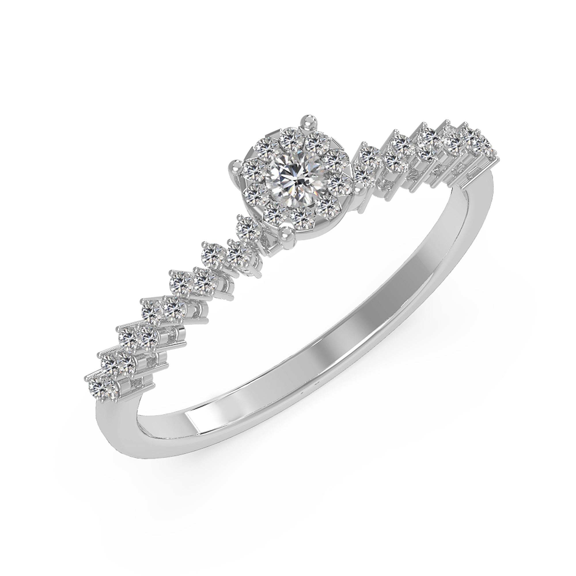 Round Lab-Grown Diamond Halo Ring