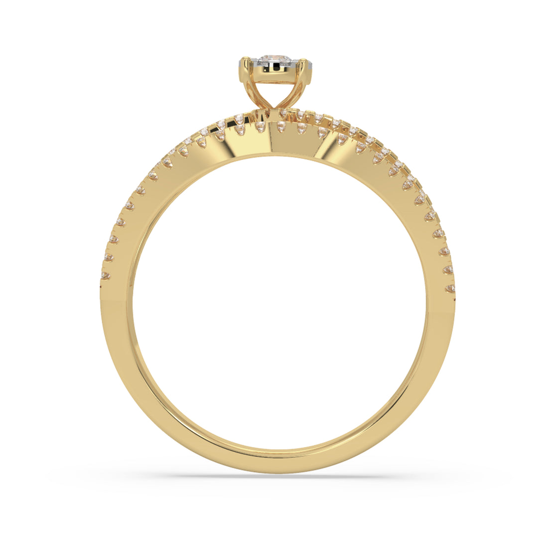 Round Lab-Grown Diamond Triple Row Floating Ring