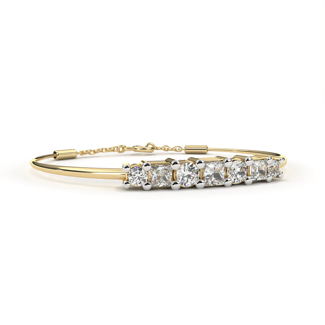 Round Princess Diamond Bracelet