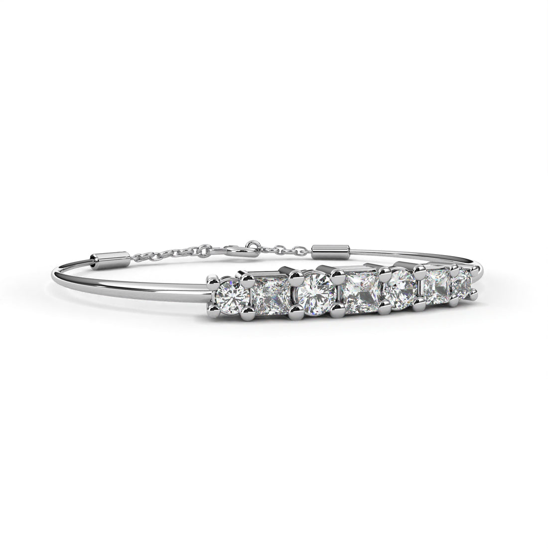 Round Princess Diamond Bracelet