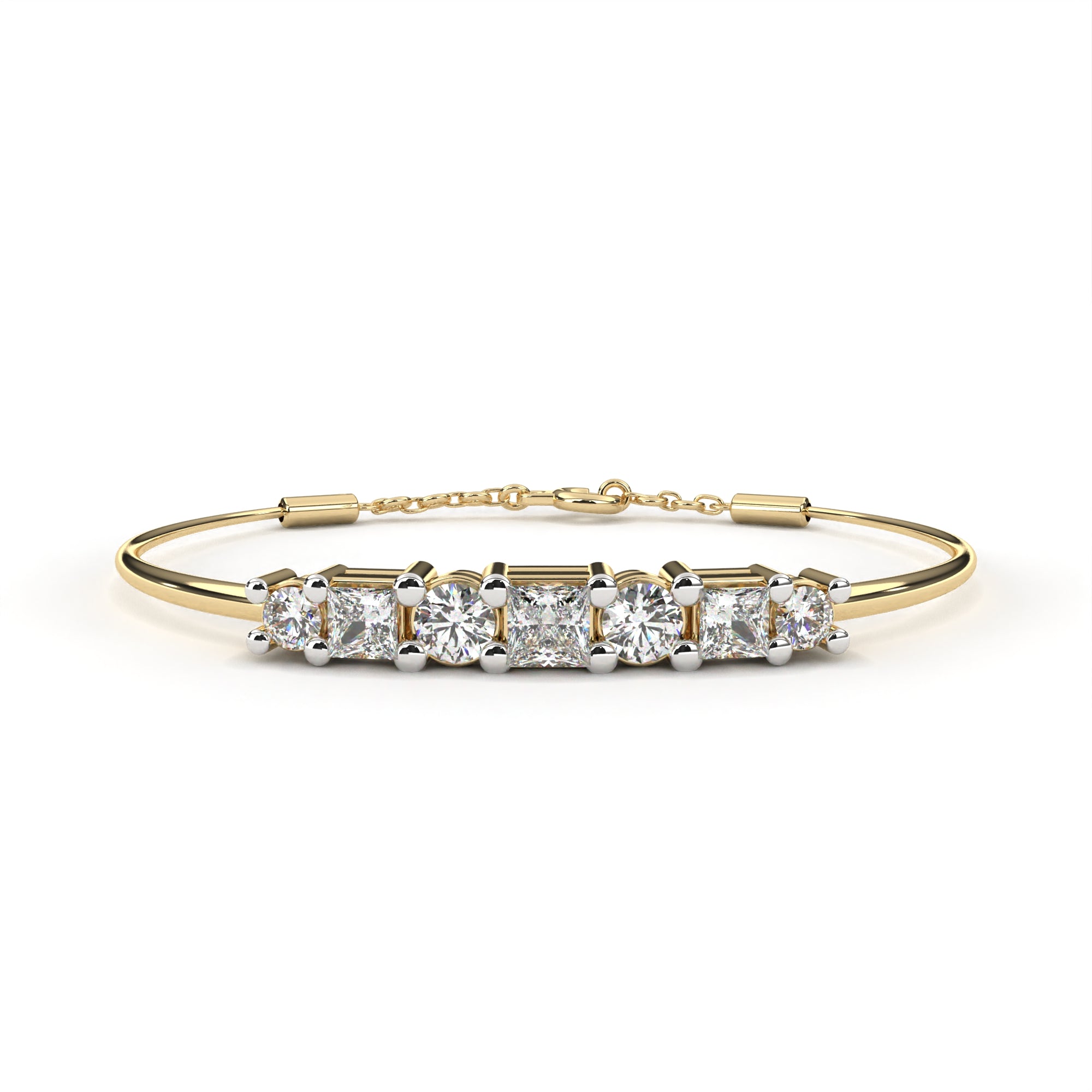 Round Princess Diamond Bracelet