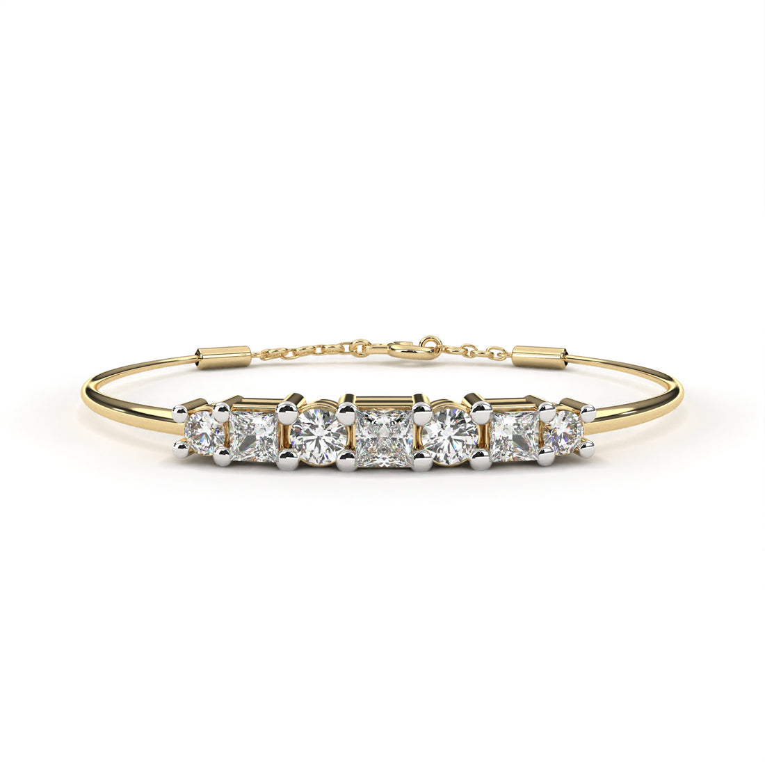 Round Princess Diamond Bracelet