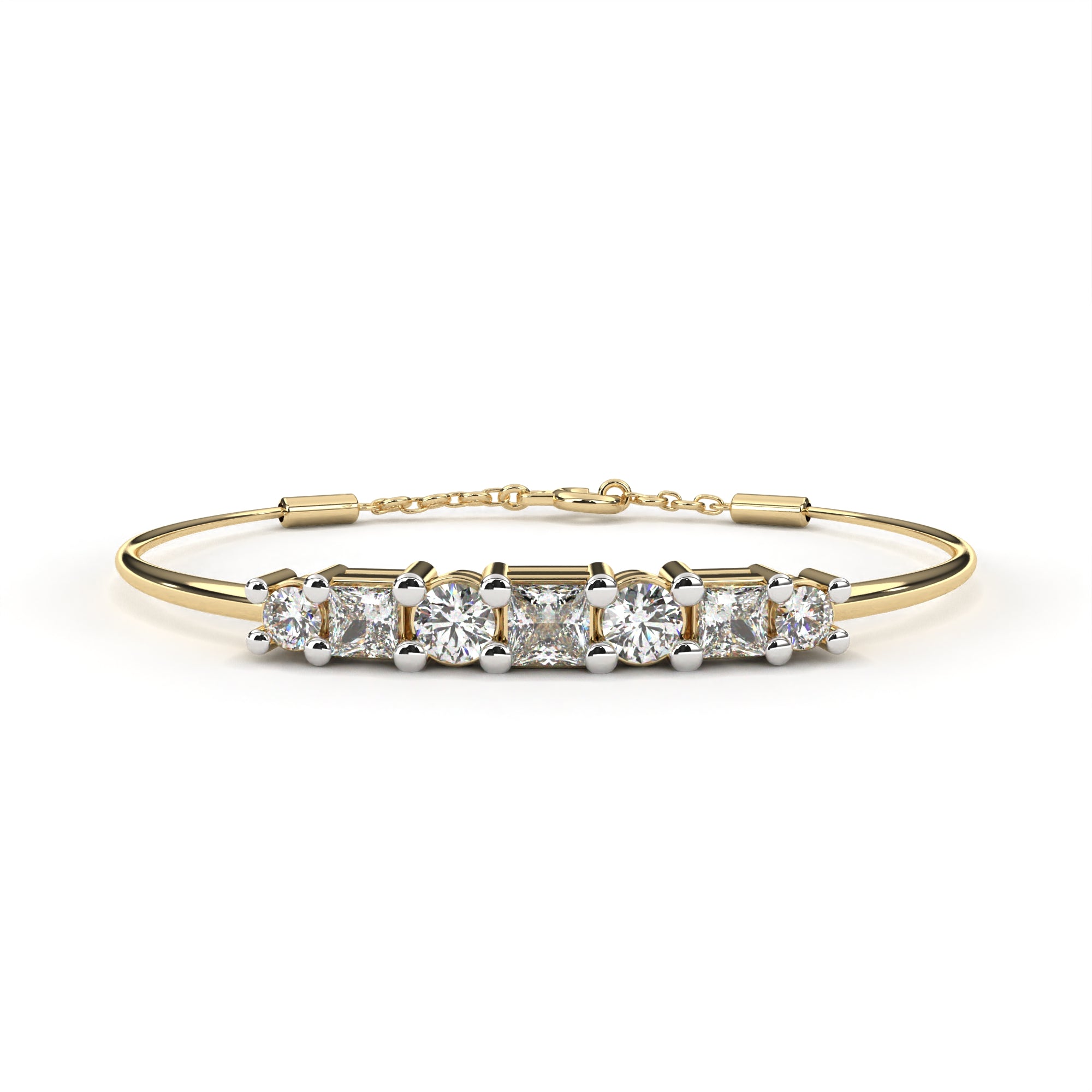 Round Princess Diamond Bracelet