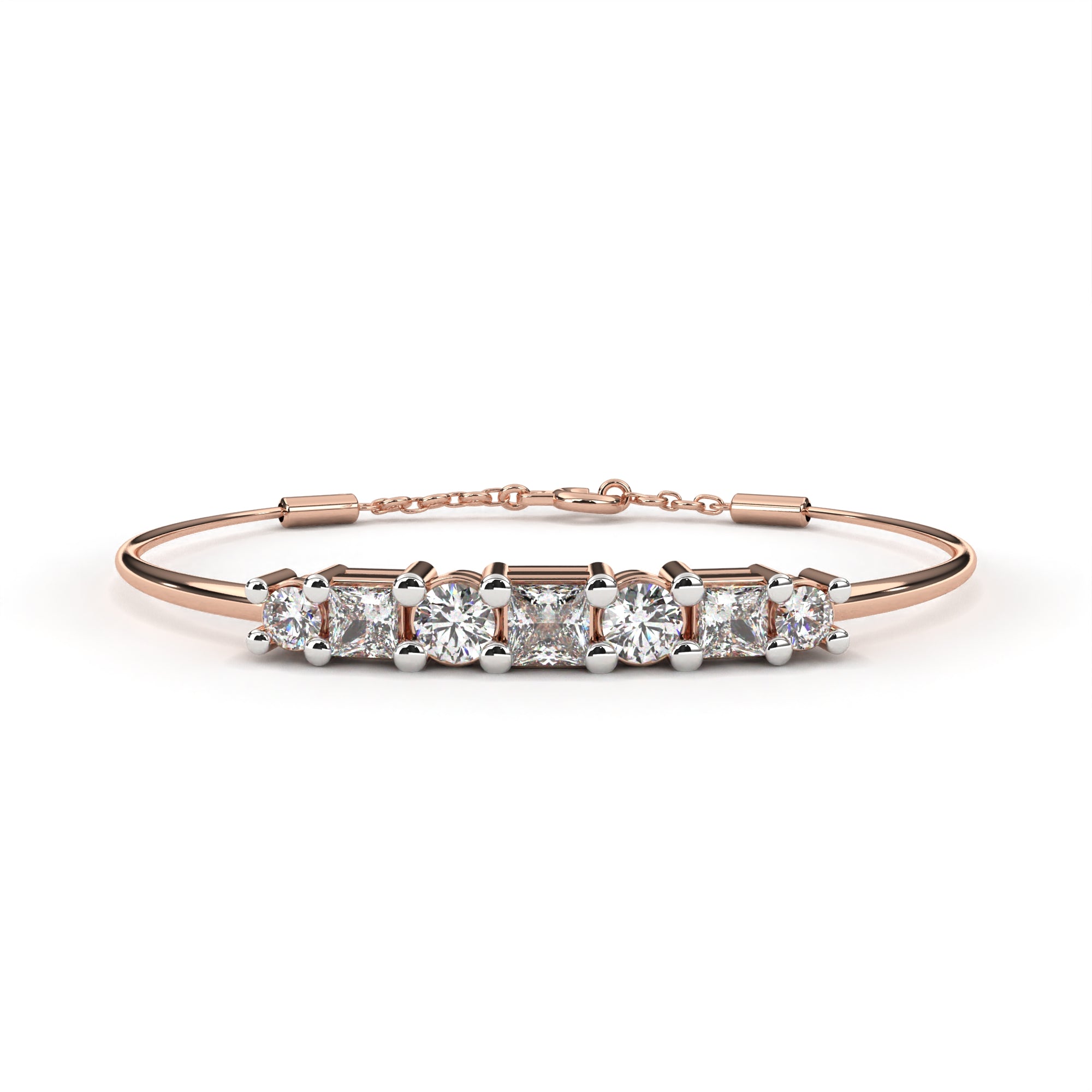 Round Princess Diamond Bracelet