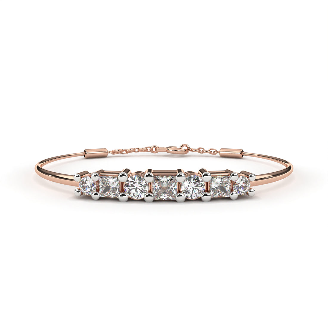 Round Princess Diamond Bracelet
