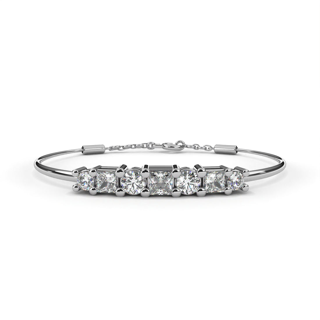 Round Princess Diamond Bracelet