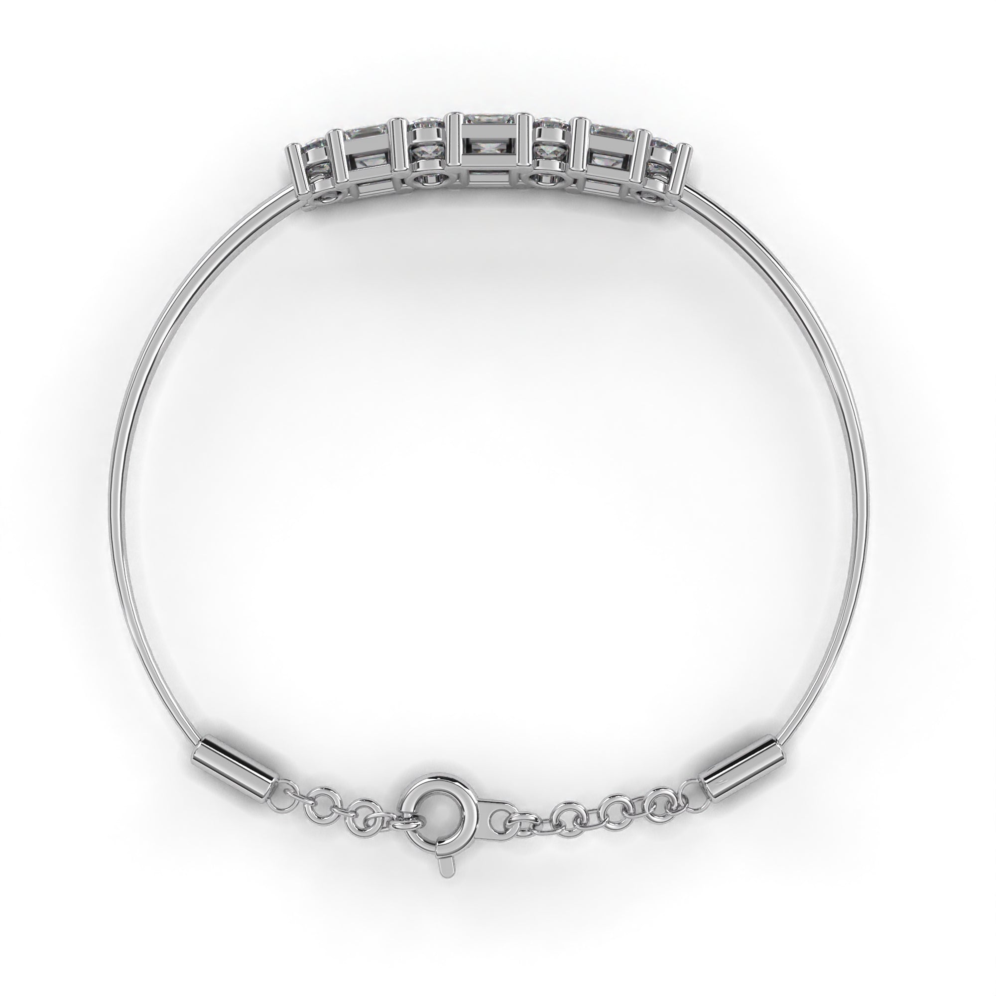 Round Princess Diamond Bracelet