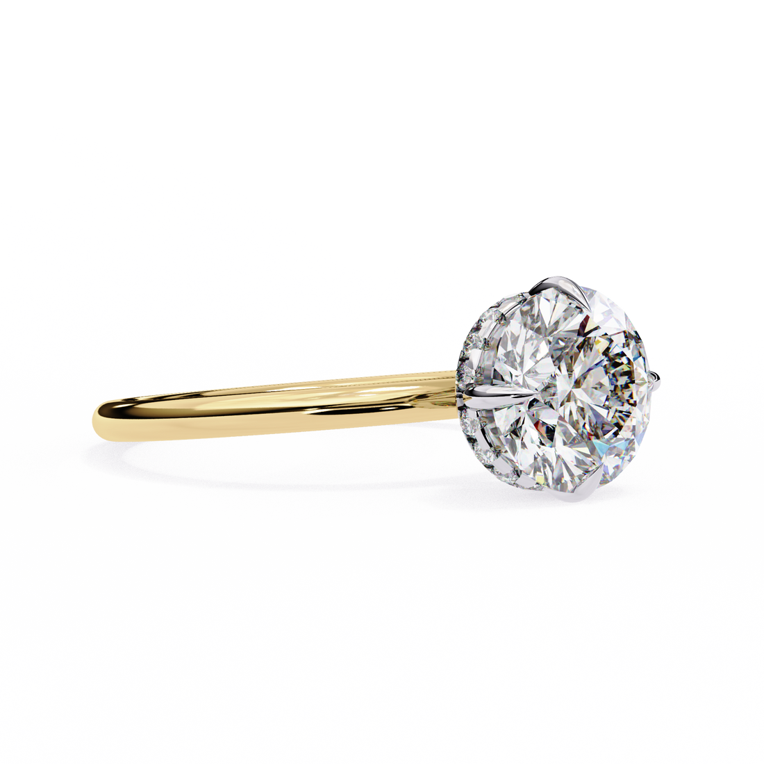 Round Solitaire Halo Diamond Ring