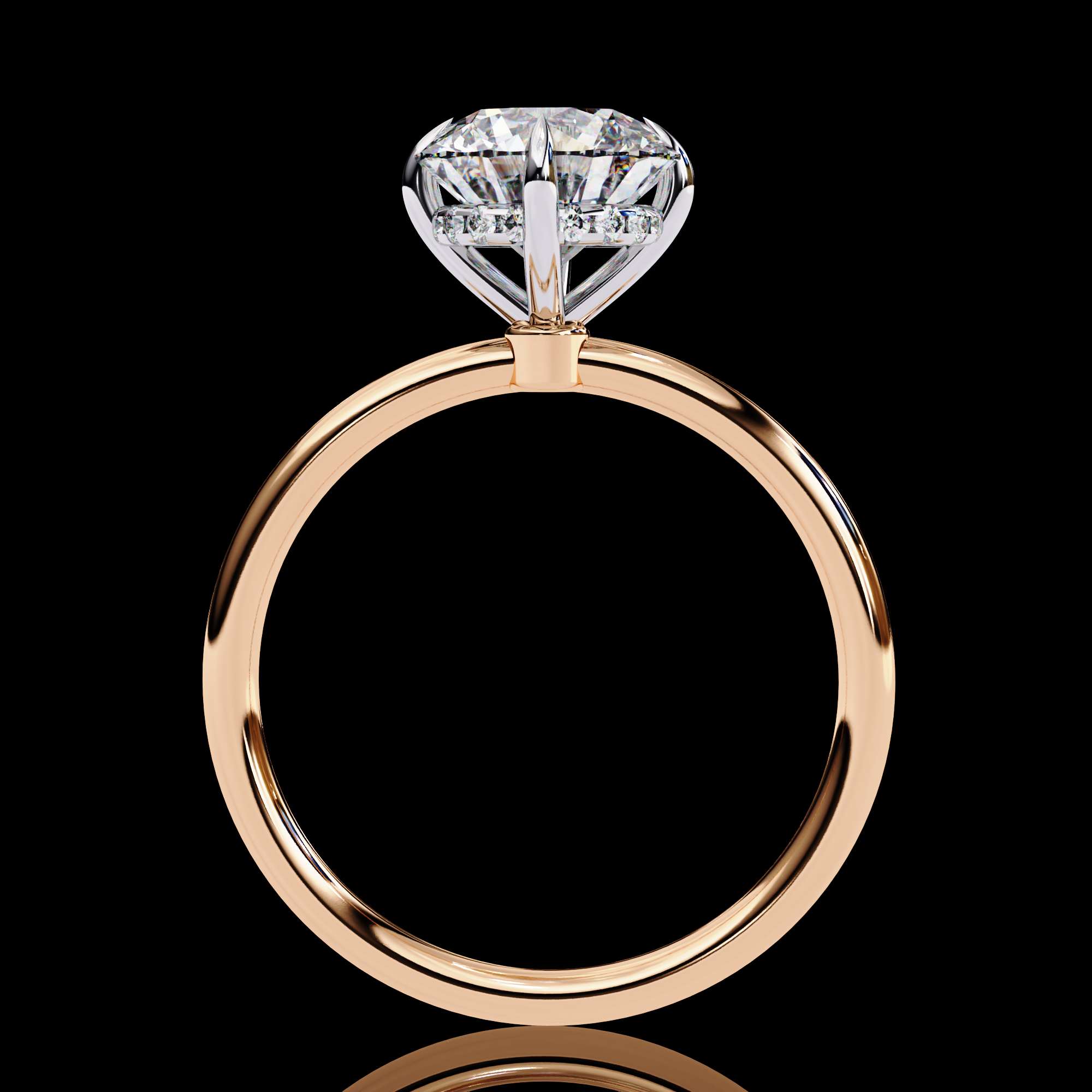 Round Solitaire Halo Diamond Ring11
