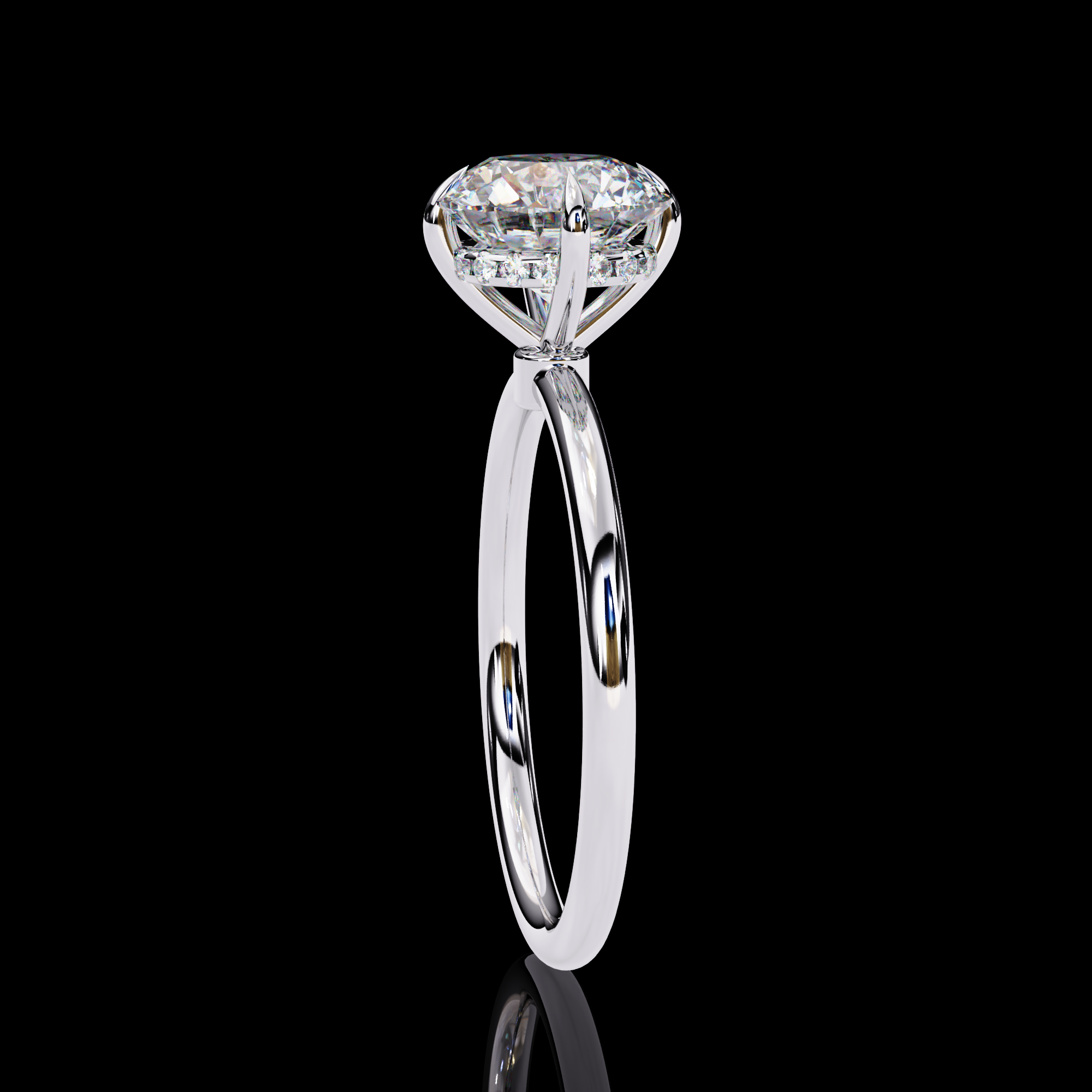 Round Solitaire Halo Diamond Ring13