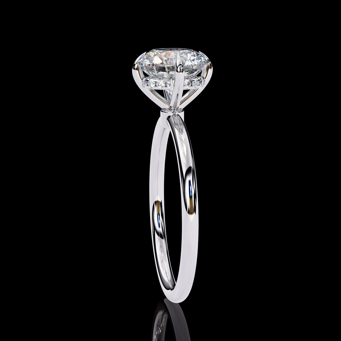 Round Solitaire Halo Diamond Ring13