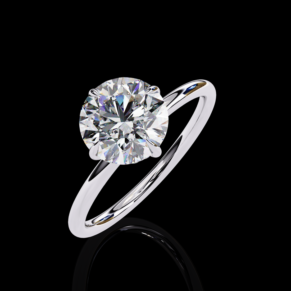 Round Solitaire Halo Diamond Ring14