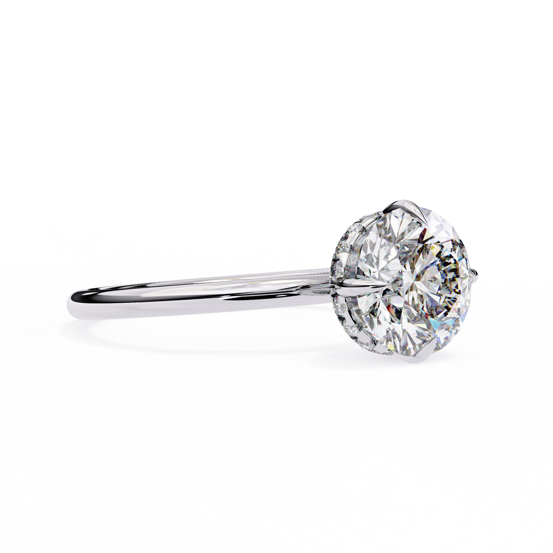 Round Solitaire Halo Diamond Ring15