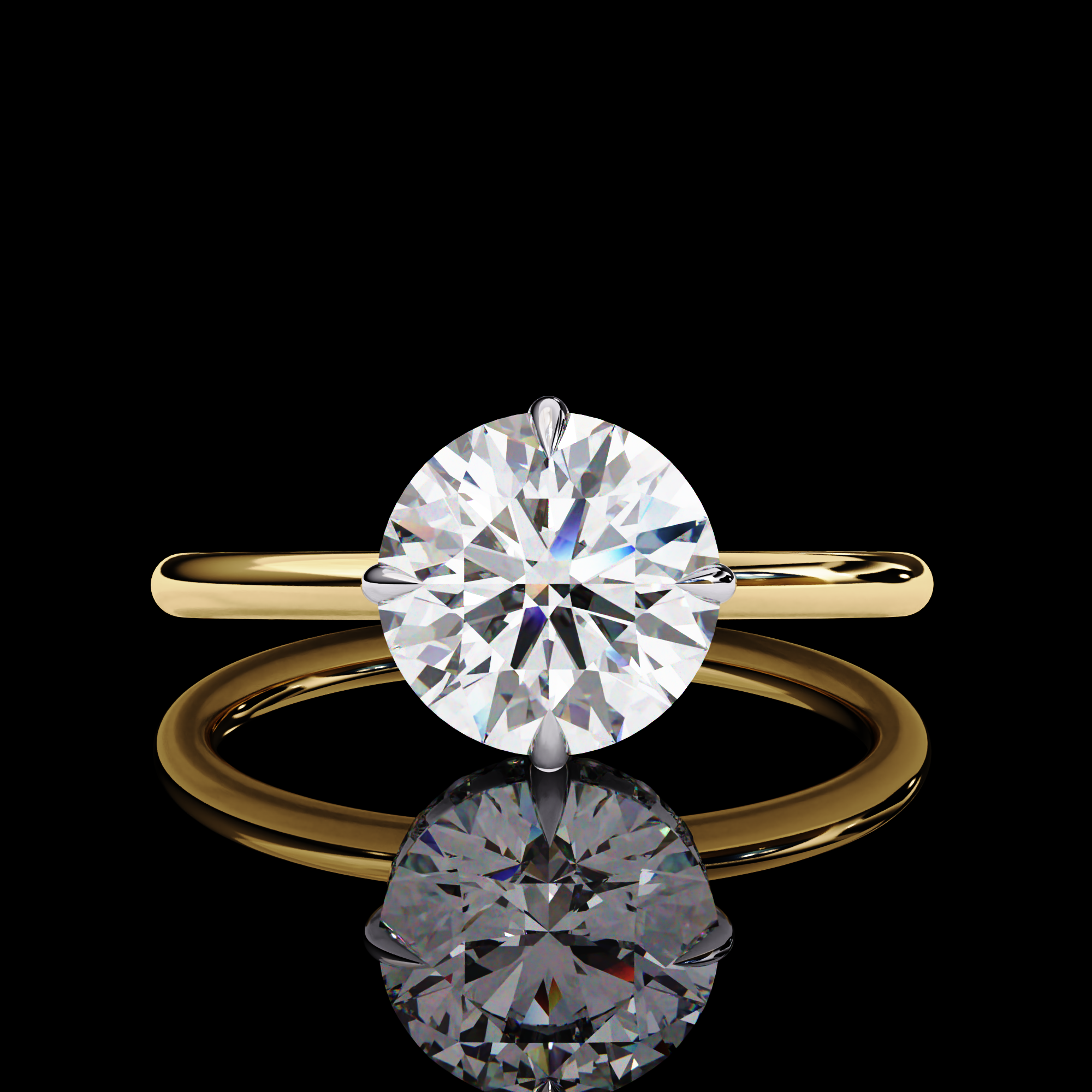 Round Solitaire Halo Diamond Ring4