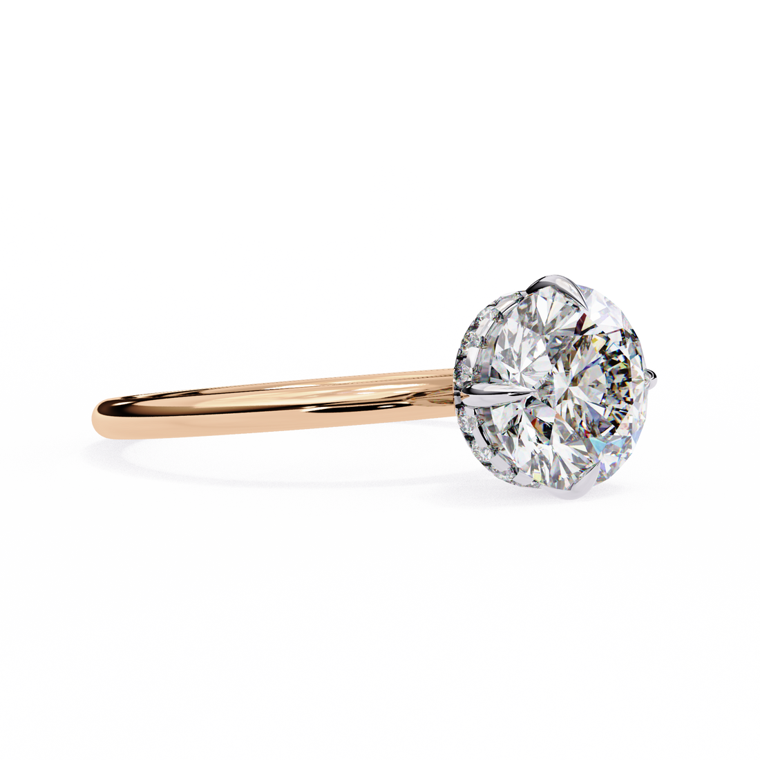 Round Solitaire Halo Diamond Ring8