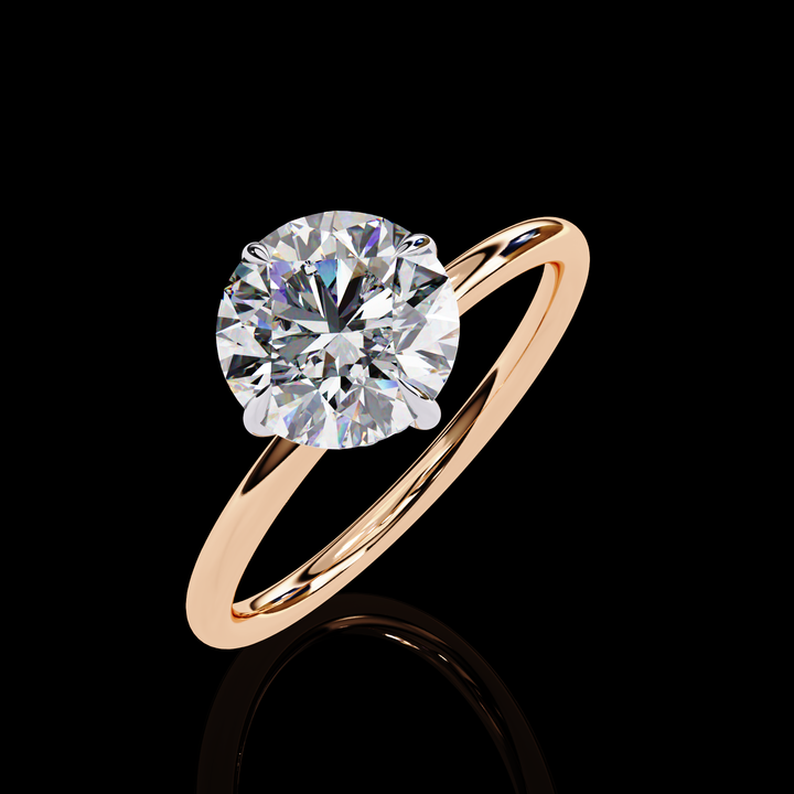 Round Solitaire Halo Diamond Ring9