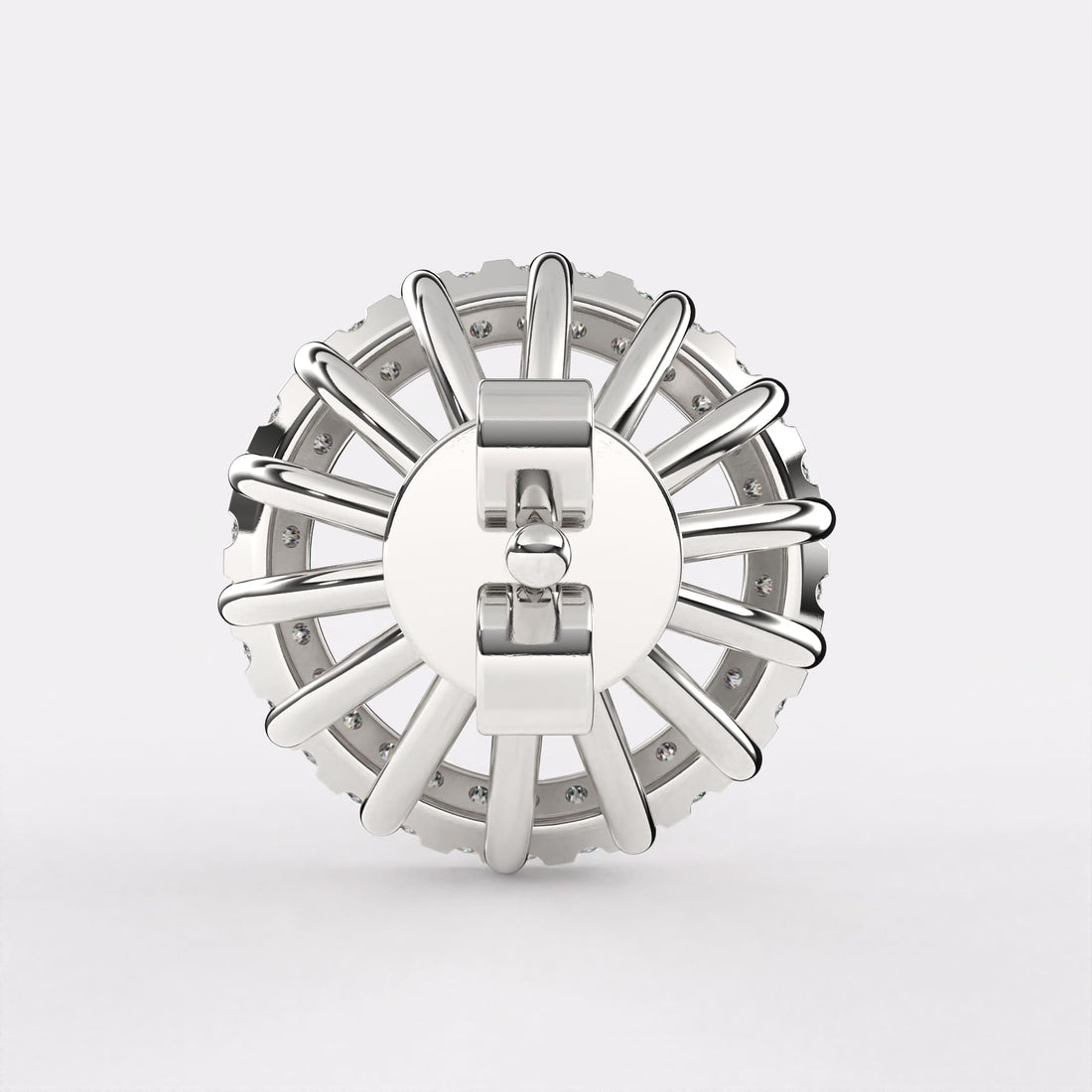 Round cut Diamond Stud Earrings in 925 Silver