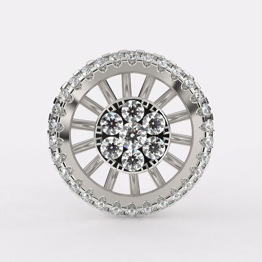 Round cut Diamond Stud Earrings in 925 Silver