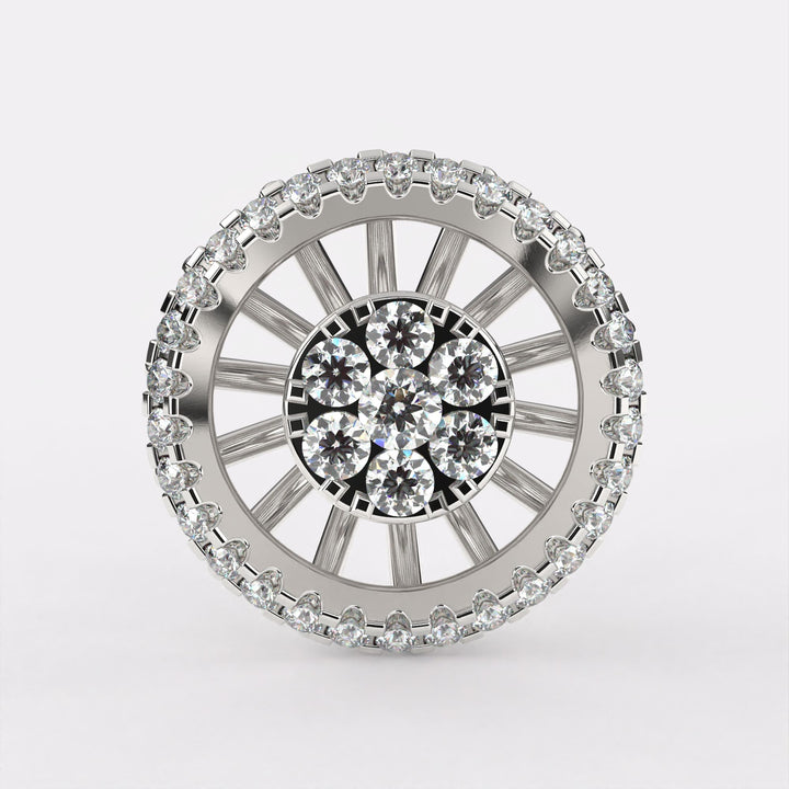 Round cut Diamond Stud Earrings in 925 Silver