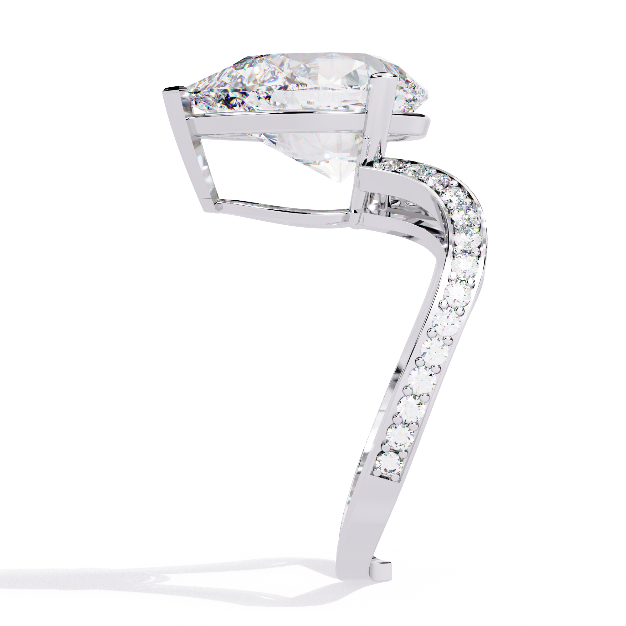 Royal Drop Solitaire Diamond Ring 10