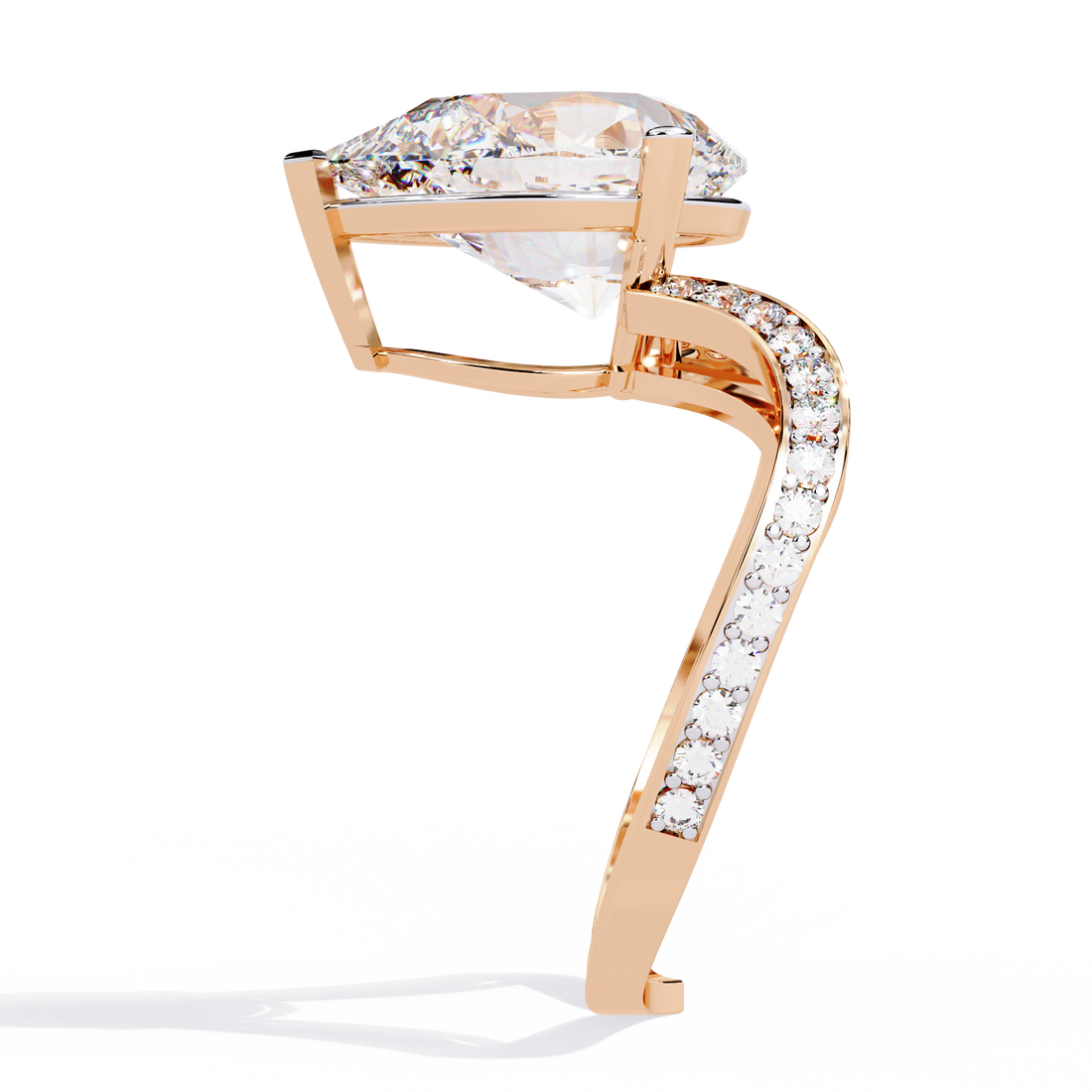 Royal Drop Solitaire Diamond Ring 8