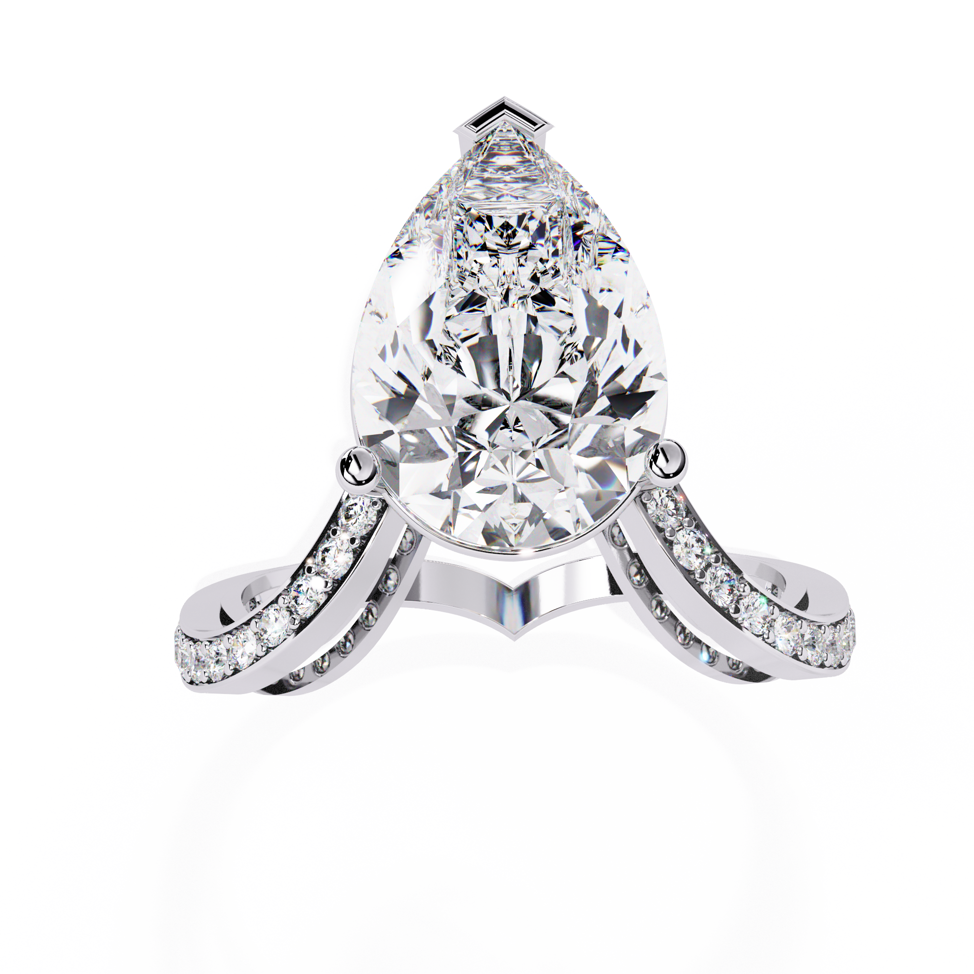 Royal Drop Solitaire Diamond Ring 9