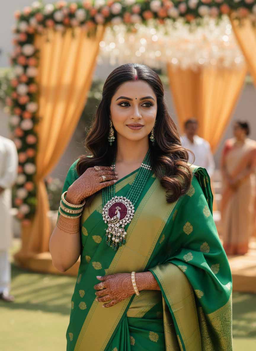 Royal Peacock Lab-Grown Polki Diamond Necklace Se