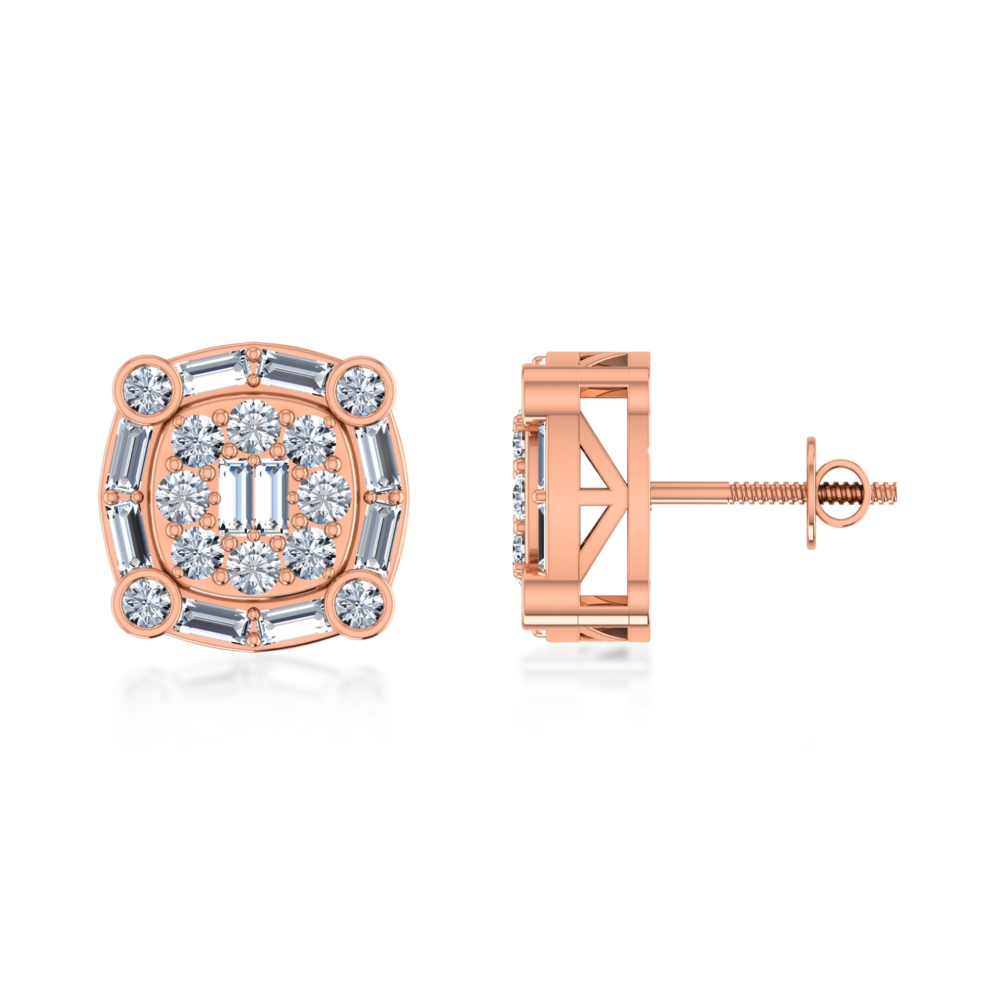 Royal Prism Halo Lab Grown Diamond Earrings 3