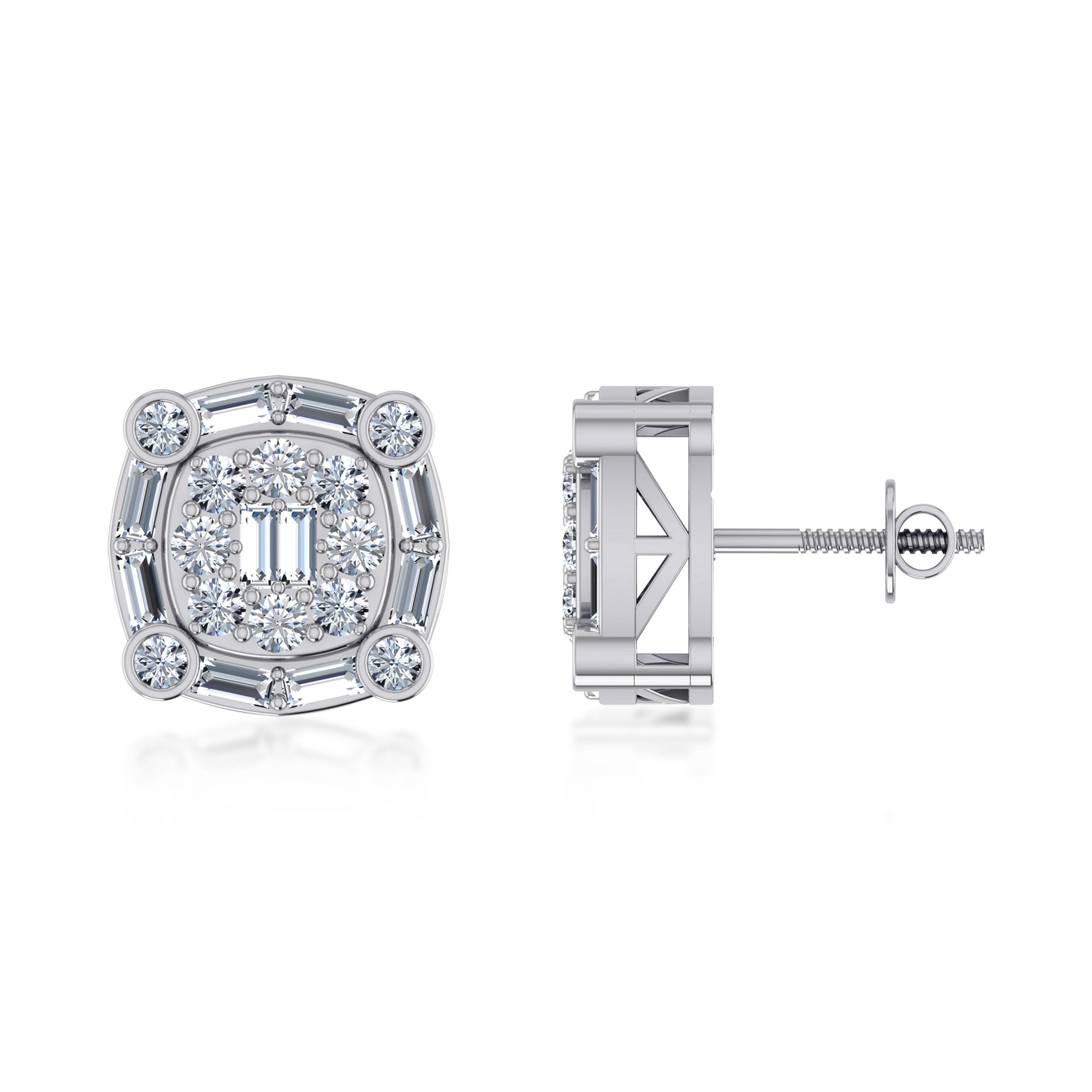 Royal Prism Halo Lab Grown Diamond Earrings 5