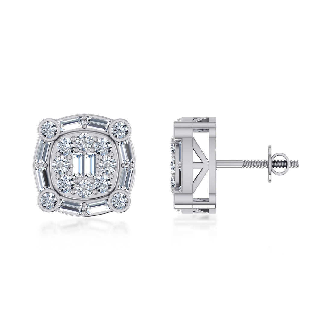 Royal Prism Halo Lab Grown Diamond Earrings 5