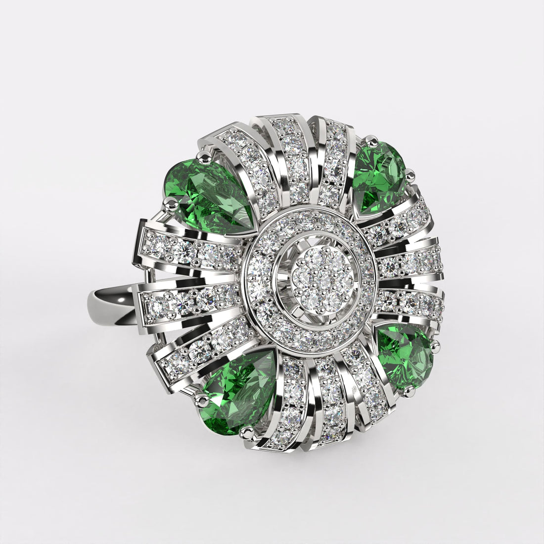 Royal Radiance Diamond Ring in 925 Silver