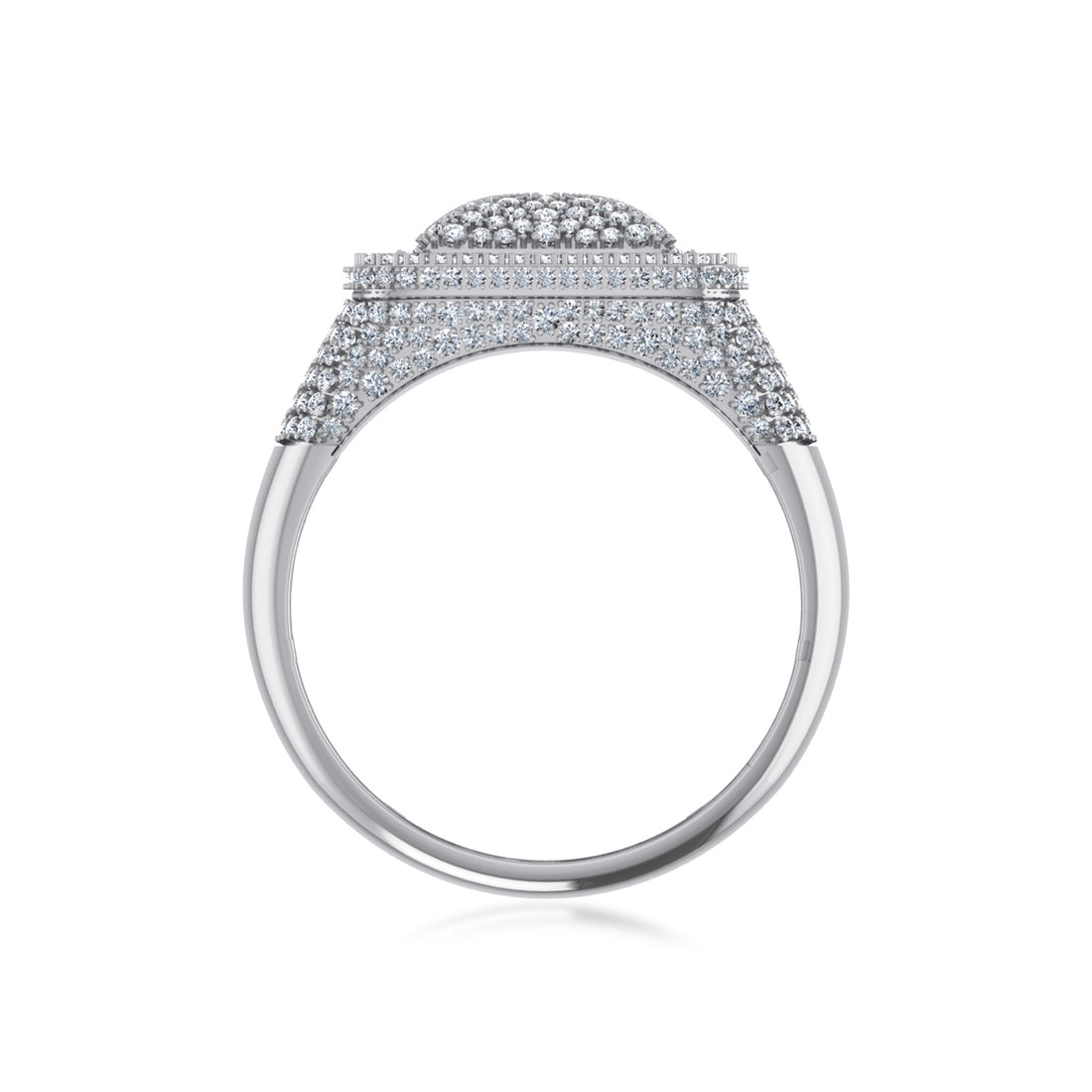 Royal Square Lab Grown Diamond Ring | Baguette & Round Cluster Luxury Design 9