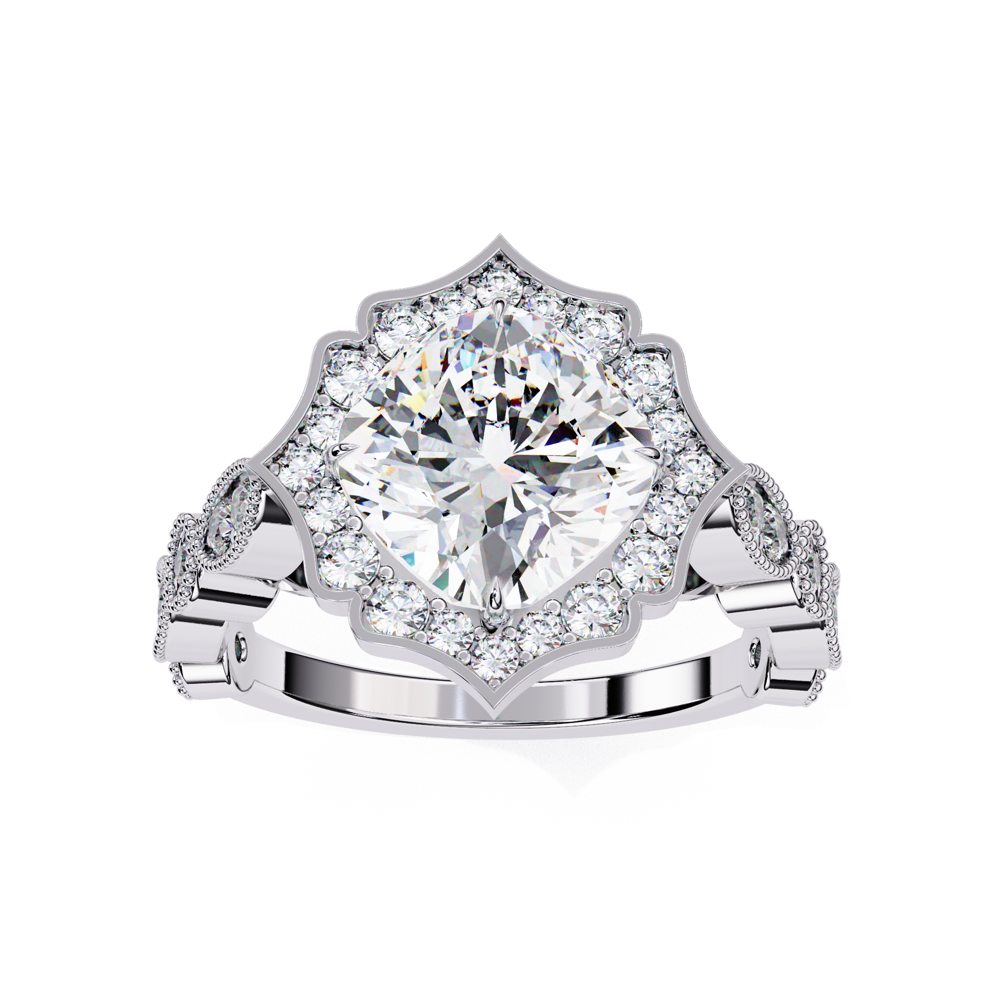 Royal Style Cushion Lab Grown Diamond Diamond  Ring11