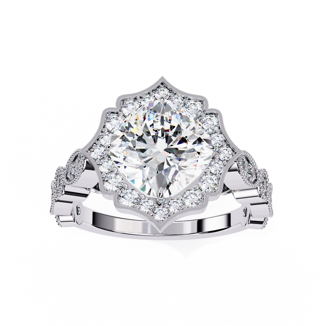 Royal Style Cushion Lab Grown Diamond Diamond  Ring11