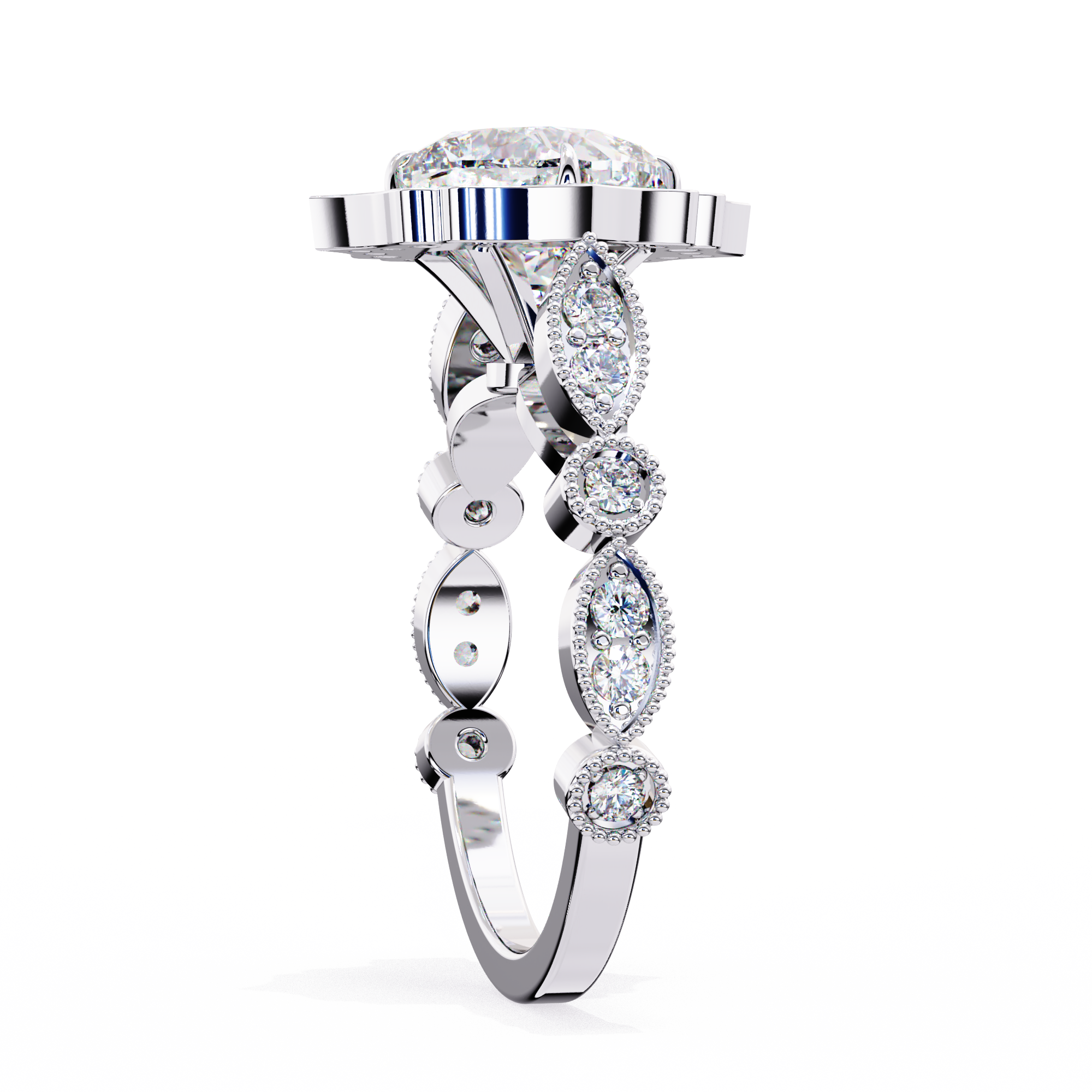 Royal Style Cushion Lab Grown Diamond Diamond  Ring12