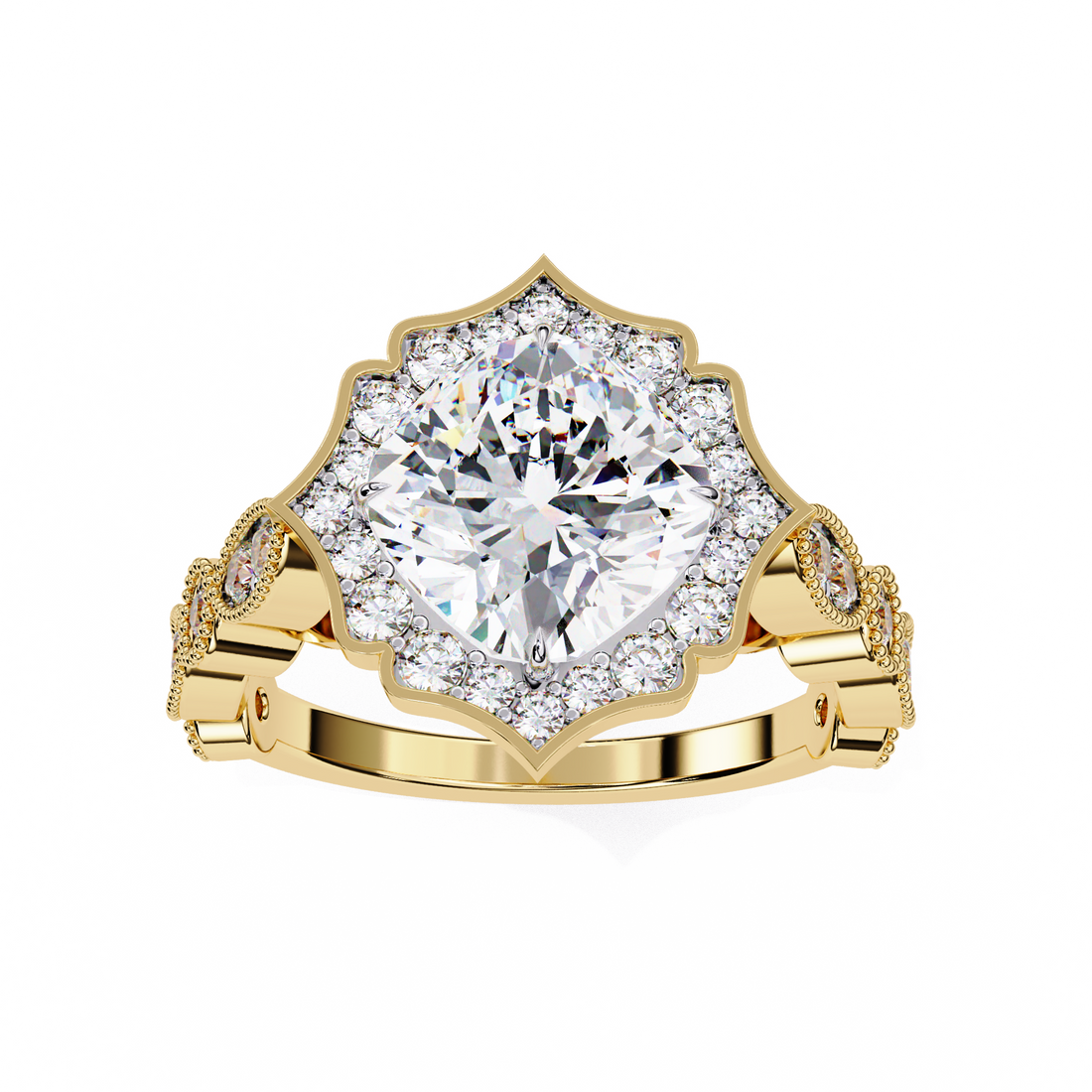 Royal Style Cushion Lab Grown Diamond Diamond  Ring2
