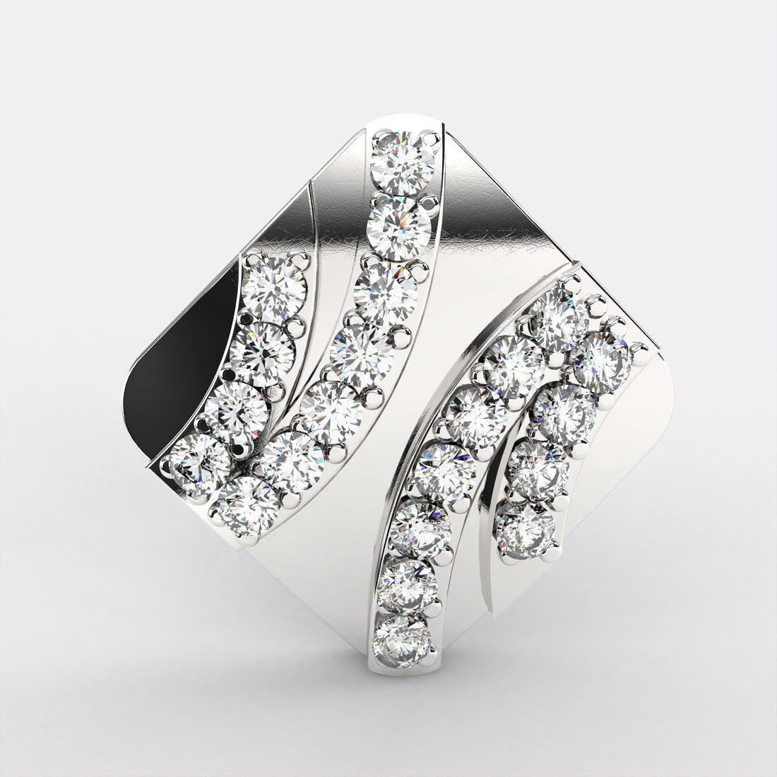 Rustic Glam Diamond Stud Earrings In 925 Silver