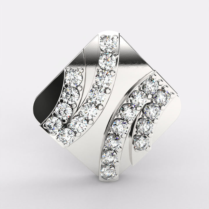 Rustic Glam Diamond Stud Earrings In 925 Silver