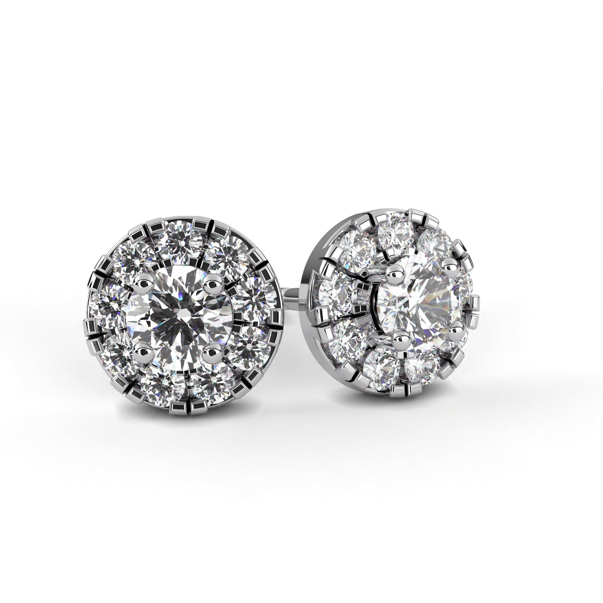Mystic Glam Diamond Stud Earrings In 925 Silver