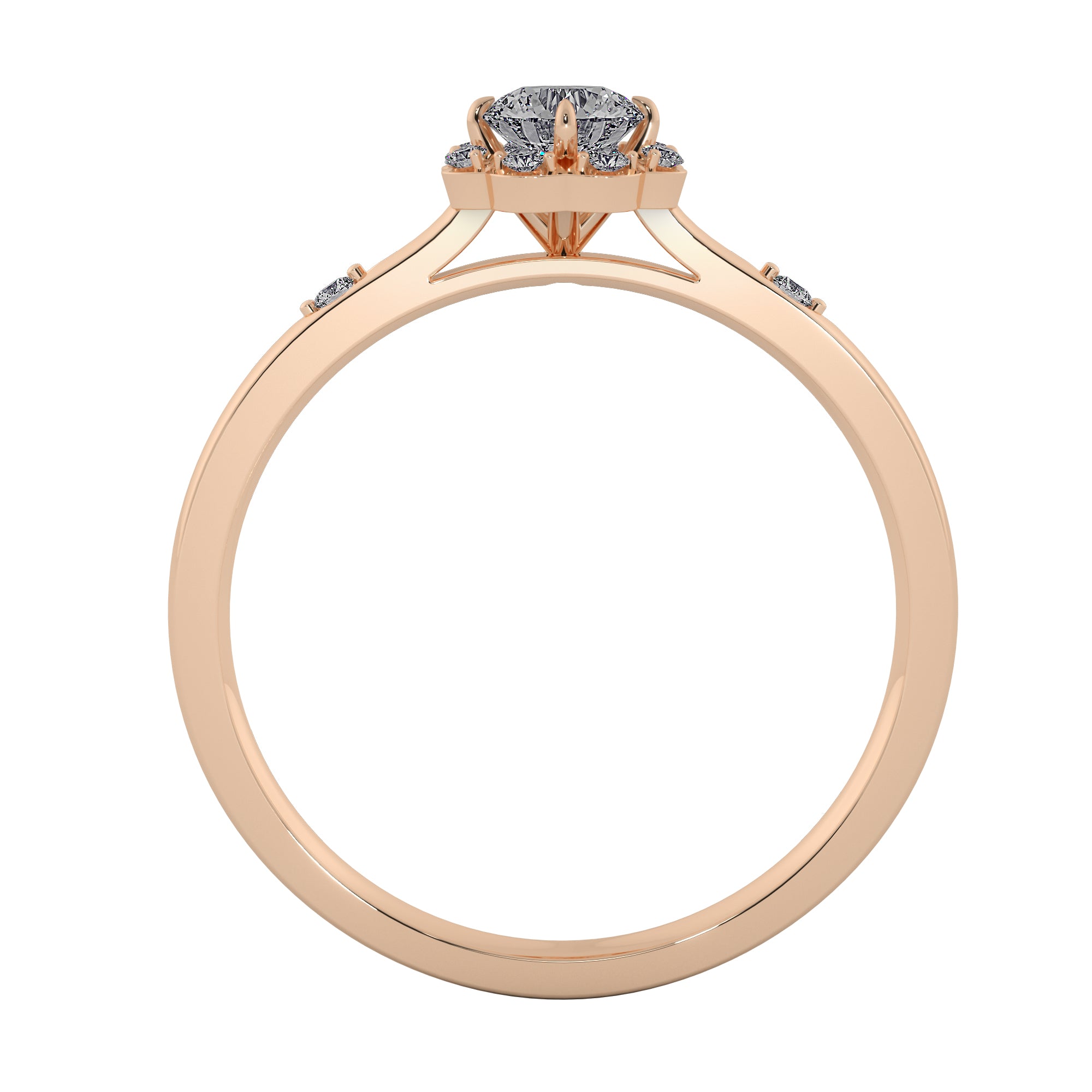 Elegant Round Diamond Sparkling Halo Engagement Ring