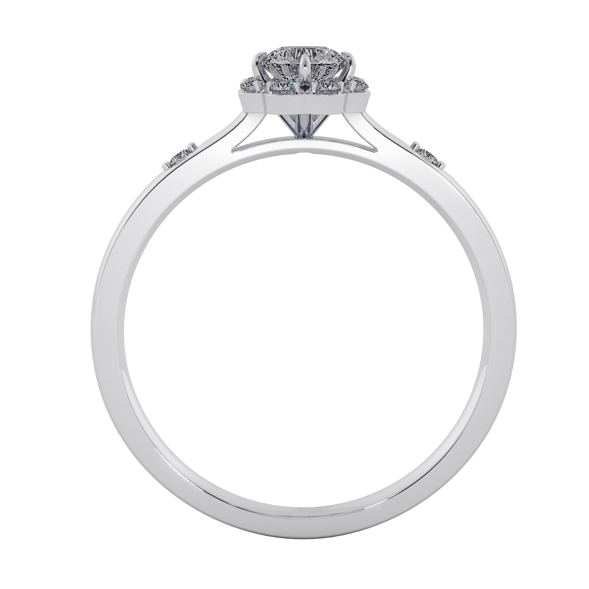 Elegant Round Diamond Sparkling Halo Engagement Ring