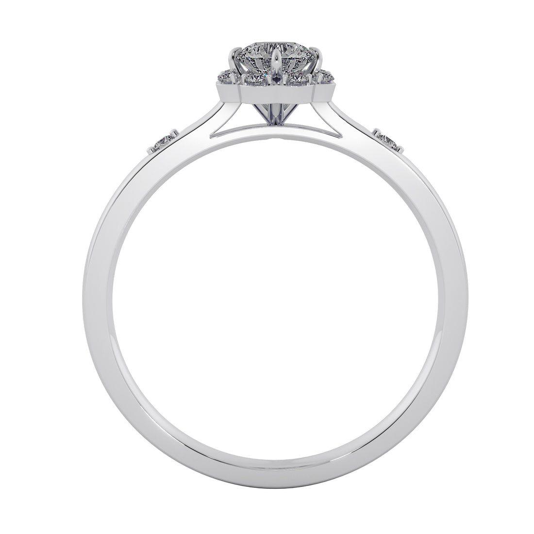 Elegant Round Diamond Sparkling Halo Engagement Ring