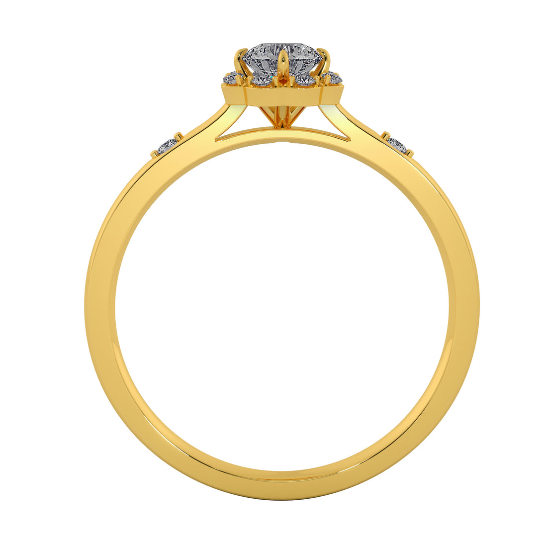Elegant Round Diamond Sparkling Halo Engagement Ring