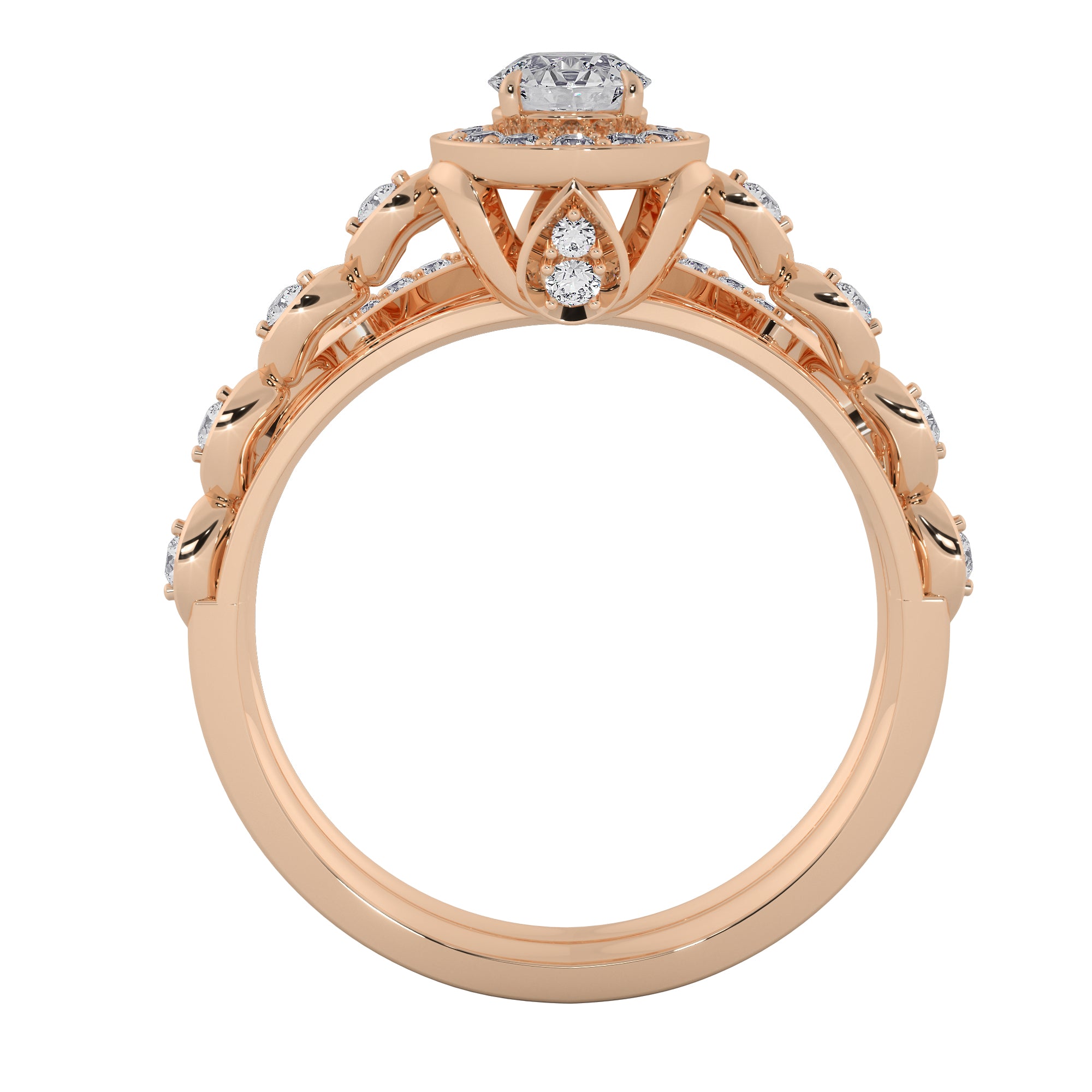 Diamond Engagement Ring with Curve Band