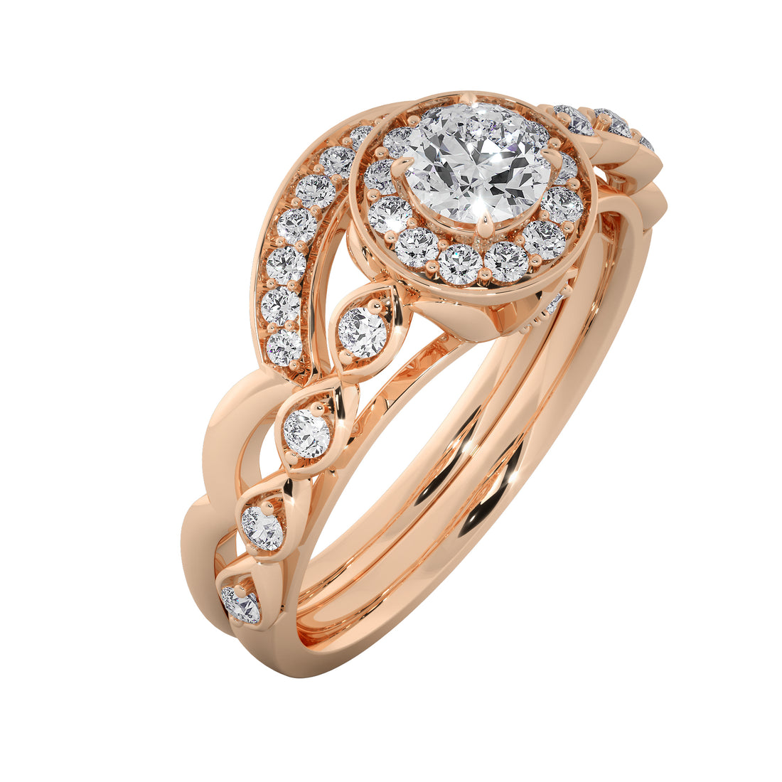Diamond Engagement Ring with Curve Band