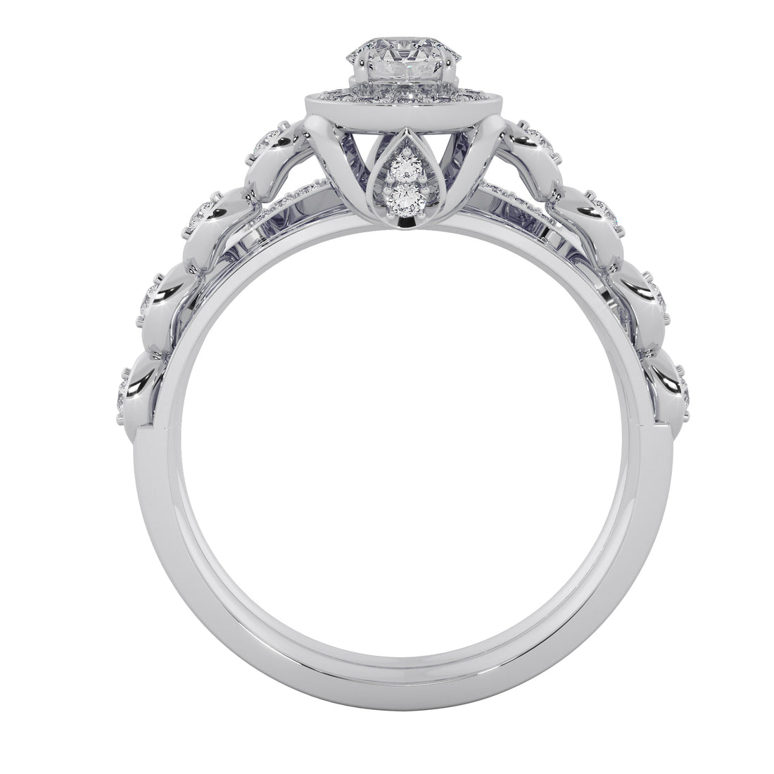 Diamond Engagement Ring with Curve Band