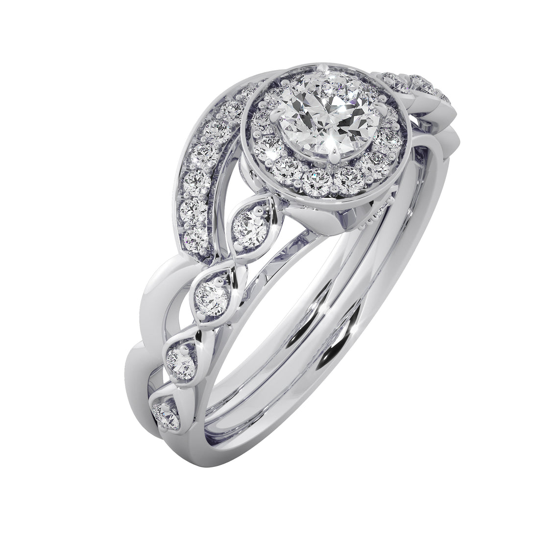 Diamond Engagement Ring with Curve Band
